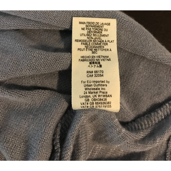 Free People We The Free Women’s Long Sleeve Blue/Gray Faux Wrap Top - Size Large - Picture 11 of 11